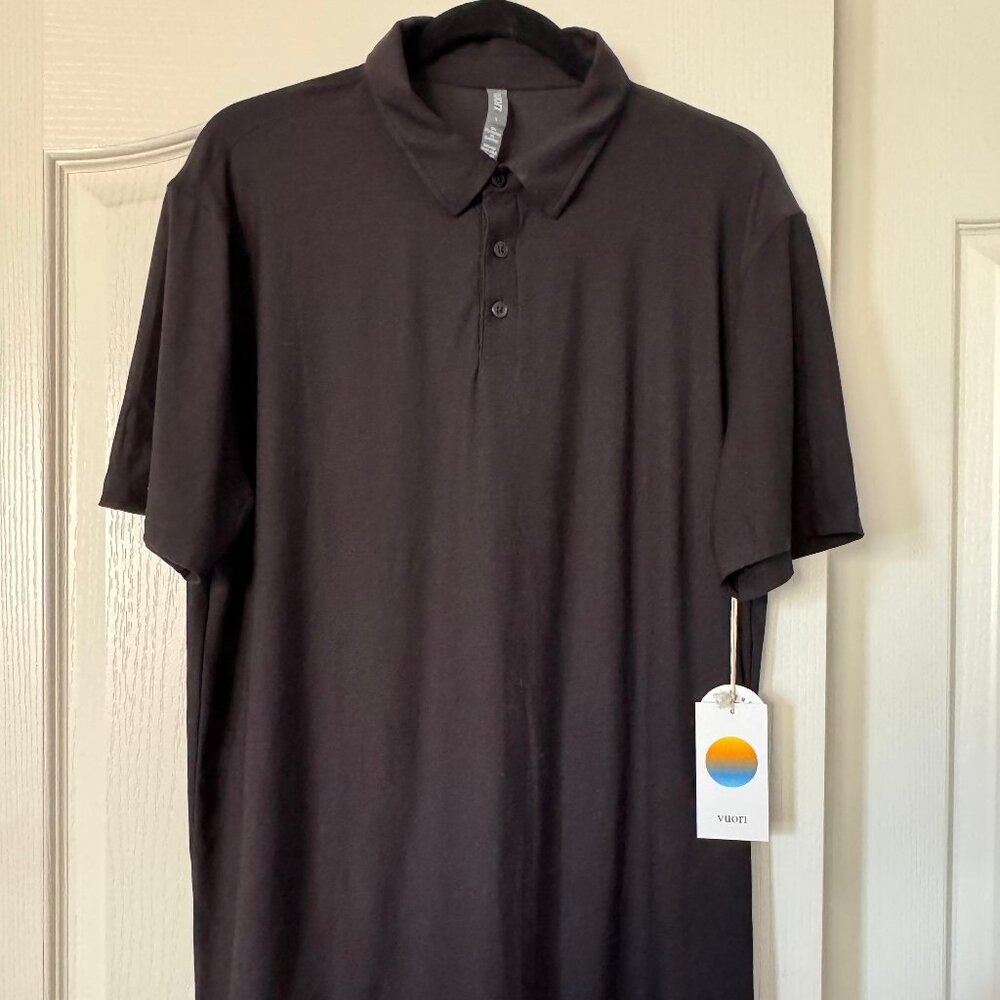 Vuori Strato Tech Polo – Men’s Size L – Black 👕✨